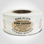 country style pork sausage label butcher meat sticker