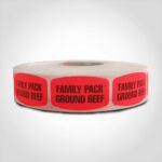 family pack ground beef meat label sticker