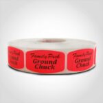 family pack ground chuck label butcher meat sticker