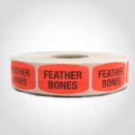 feather bones label butcher meat sticker