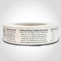 Flatbread Pizza Cooking Instructions Label - 1000 Pack (540149)