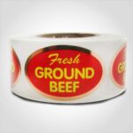 fresh ground beef foil label butcher meat sticker