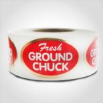 fresh ground chuck foil label butcher meat sticker