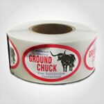ground chuck foil label butcher meat sticker