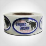 ground sirloin foil label butcher meat sticker