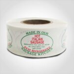 hot italian sausage label butcher meat sticker