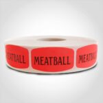 meatball label with red background sticker