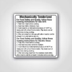 mechanically tenderized meat label sticker