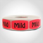 mild label with red background sticker