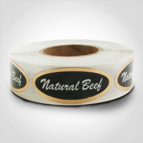 Natural Beef Label - 1 roll of 500 (500174)