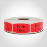 pork chop butcher meat label sticker