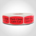 pork chop loin cut label butcher meat sticker