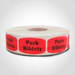 pork riblets label butcher meat sticker
