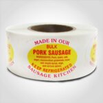 pork sausage label butcher meat sticker