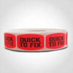 quick to fix label with red background sticker