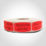 reduced for quick sale label with red background sticker