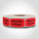 round steak label butcher meat sticke