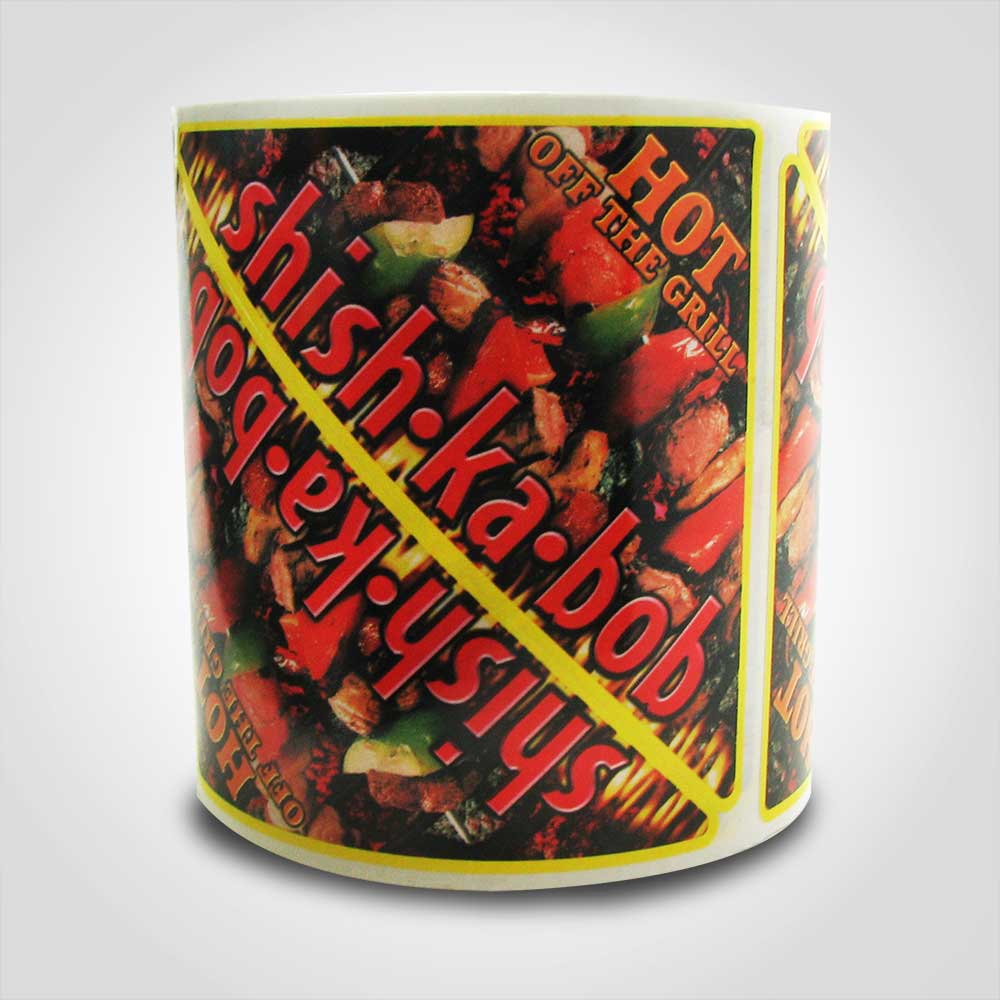 Hot Off The Grill Shish Kabob Label - 250 Stickers