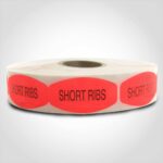 short ribs label butcher meat sticker