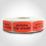 sirloin tip steak label butcher meat sticker