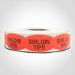 sirloin tips label butcher meat sticker