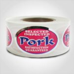 selected inspected pork label butcher meat sticker
