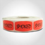 smoked label with red background sticker