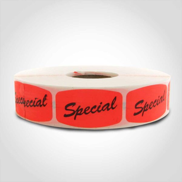special label with red background sticker