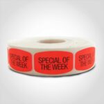 special of the week label with red background sticker