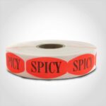 spicy label with red background sticker