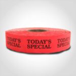 today's special label with red background sticker