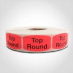 top round label butcher meat sticker