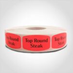 top round steak label butcher meat sticker