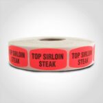 top sirloin steak label butcher meat sticker