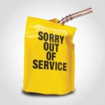 Out of Service Gas Nozzle Bag Yellow with Black print 12 Pack