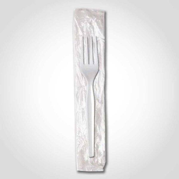 Clear Heavyweight Plastic Fork - Wrapped - 1000 PACK (180071)