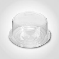 6" clear plain dome cake container with clear base combo - 100 Pack (251300)