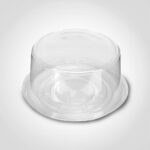 6" clear plain dome cake container with clear base combo 100 Pack