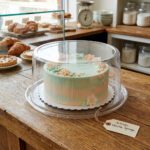 6" clear plain dome cake container with clear base combo 100 Pack