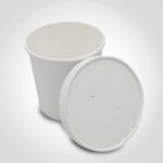 Paper Soup Cup 16 oz White with Lid - 250 Pack