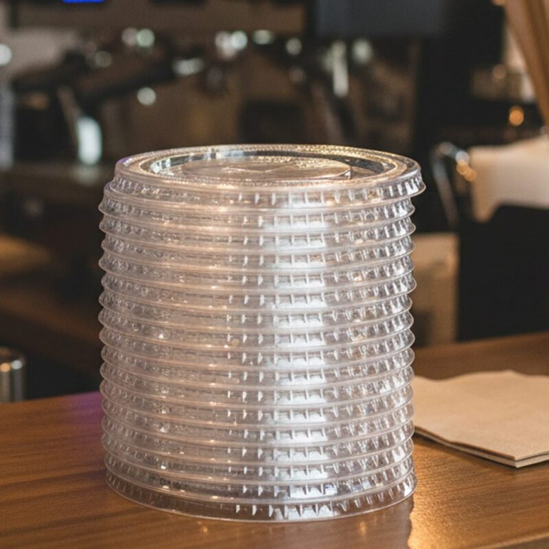 Drink Cup Lids Flat with Straw Slit for 16-24oz
