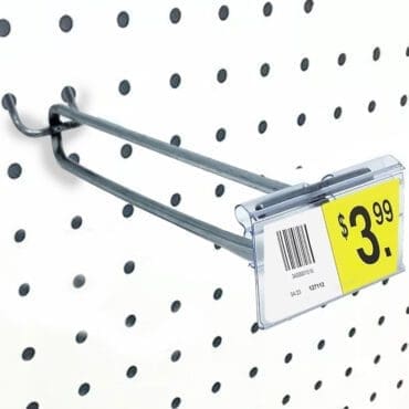 Peg hook with scan plate