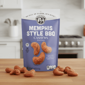 Memphis Style BBQ Cashews bag of 4oz snack nuts