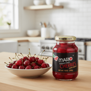Mario Maraschino Salad Cherries Plain without stems 10oz jars