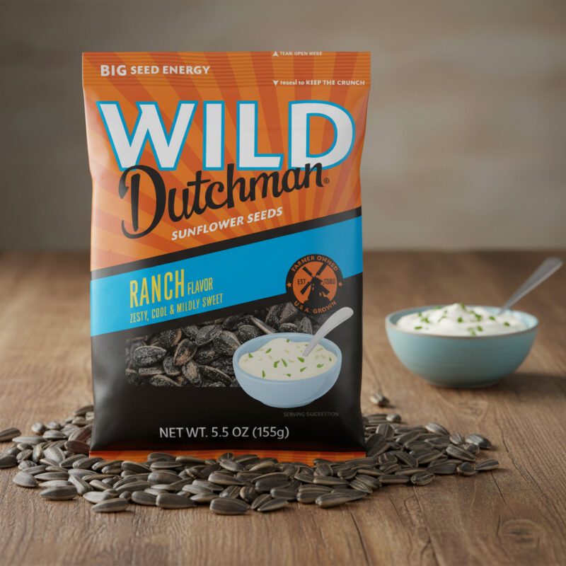 50881-Wild-Dutchman-Ranch-Flavor-Sunflower-Seeds-5oz Wild Dutchman Ranch Flavor Sunflower Seeds 5.5 oz. bag 12 Pack