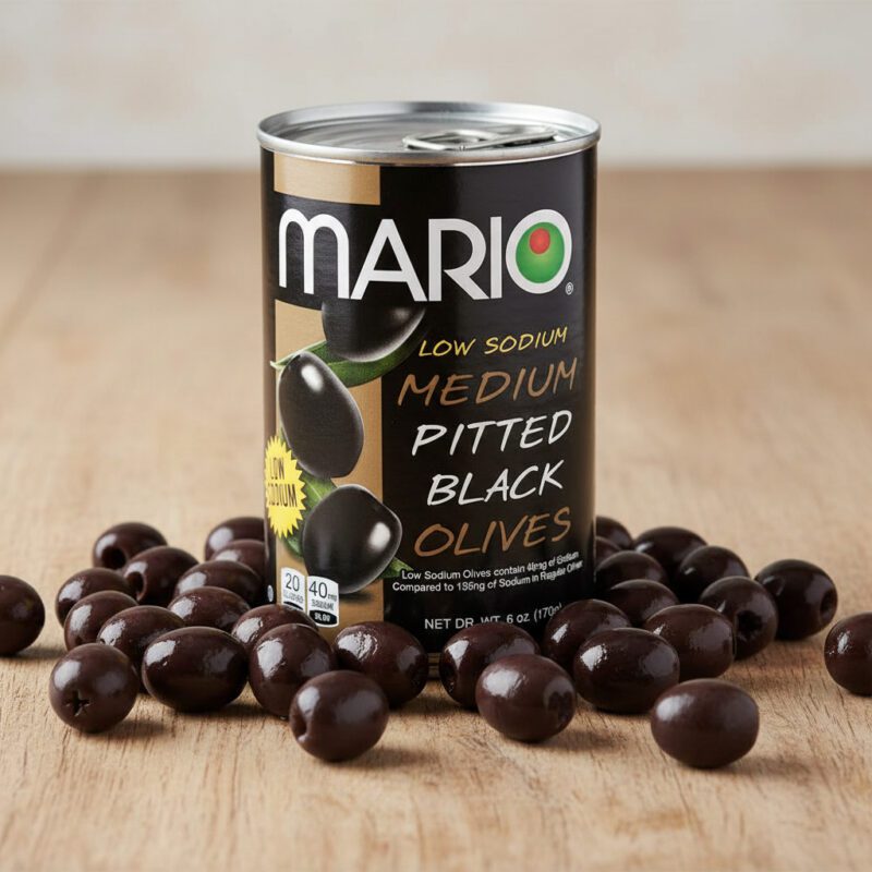 71019-Mario-MEDIUM-Ripe-Pitted-Olives-6oz Mario MEDIUM Ripe Pitted Olives 6 oz. can 12-PACK