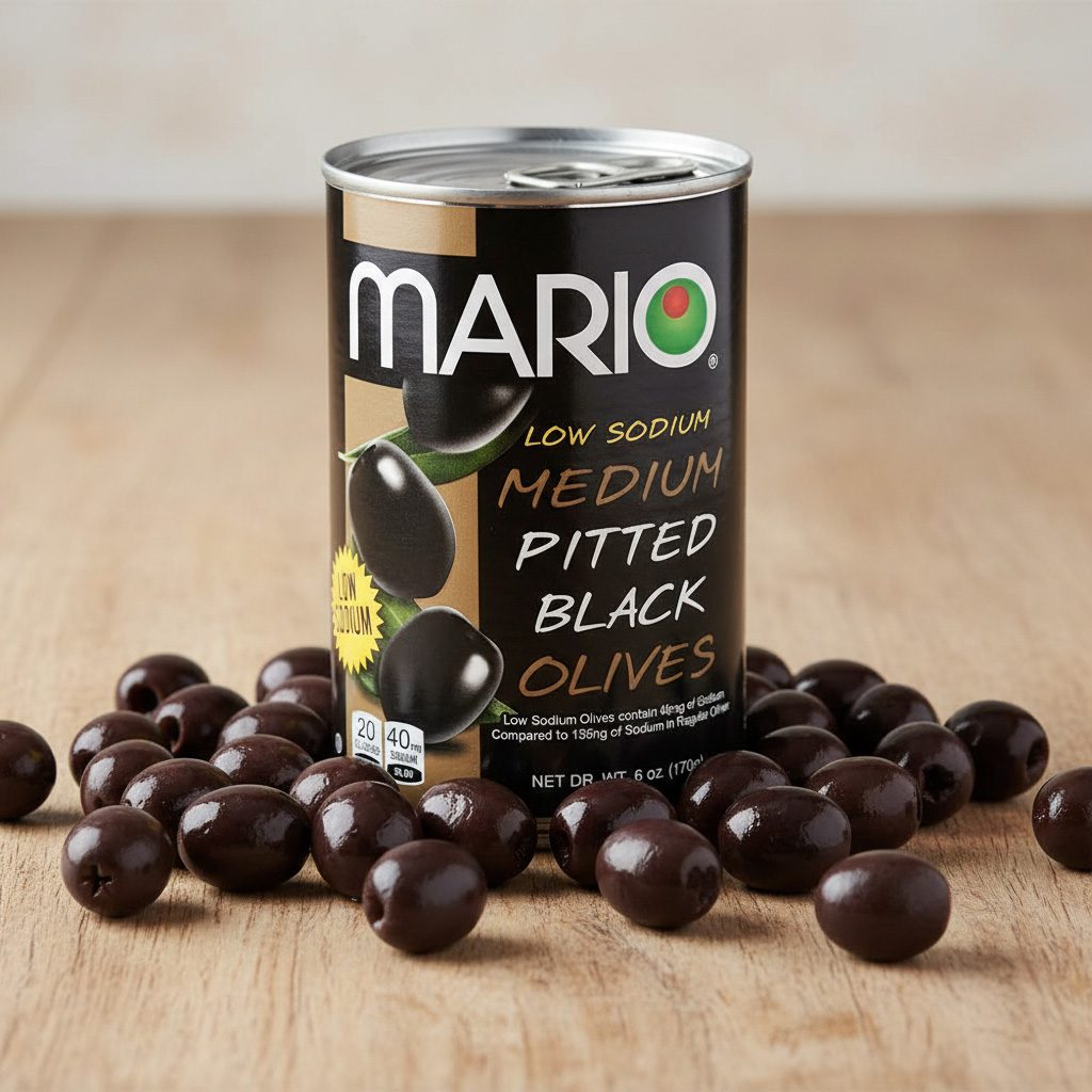 Mario JUMBO Ripe Pitted Olives 5.75oz Can - 12 Pack