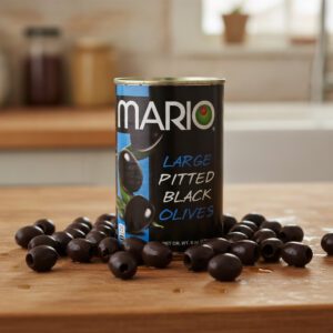 Mario LARGE Ripe Pitted Olives 6 oz. can 12-PACK