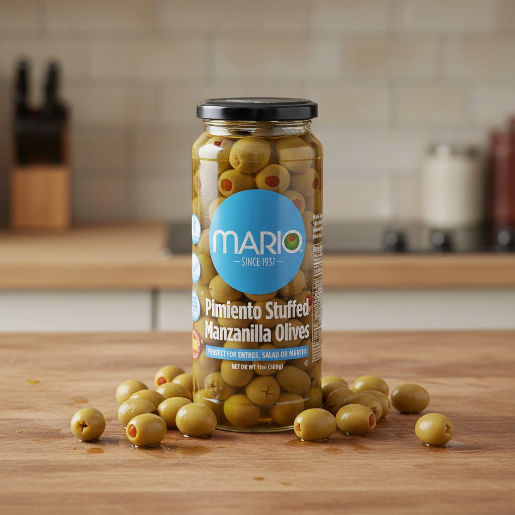71742-Mario-Stuffed-Manzanillas-Olives-13oz Mario Stuffed Manzanillas Olives 13 oz. jar 12-PACK