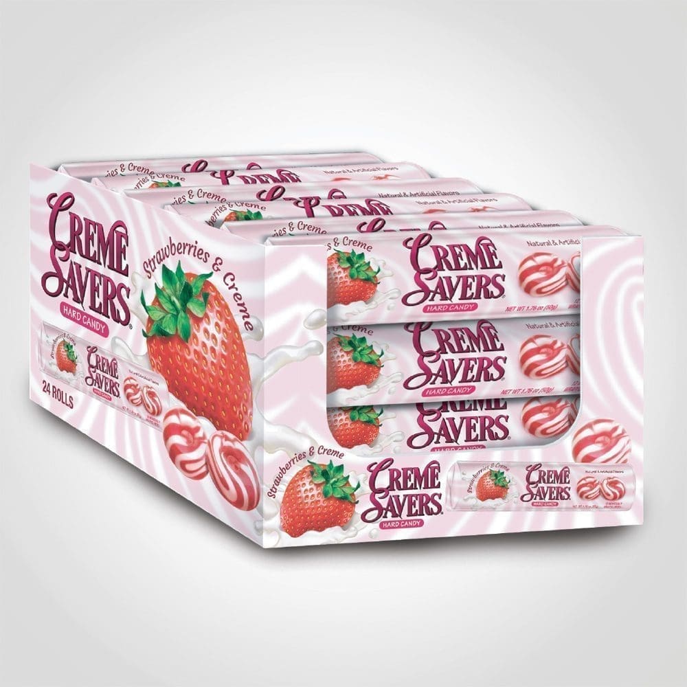 Crème Savers Strawberries & Crème 13ct Roll - 24 Pack | Candy